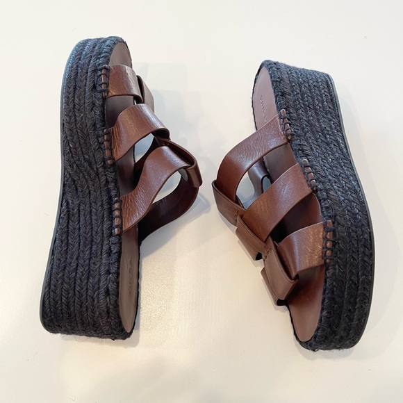 Vince Sabella Mahogany Brown Espadrille Wedge Sandals Platform Women Sz 9 NEW - Picture 4 of 10